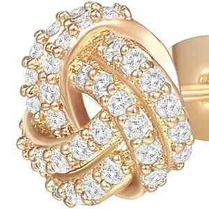 Chunky Nugget Gold Plated‎ Post Love Knot Stud Earrings Fancy Fashion Statement